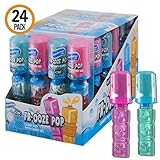 24-Pack Candy Pops with Fruit Flavored Candy Gel - Blue and Pink Assorted Lollipop Suckers Party Favors (Kosher, NET WT 22 OZ, 624g)