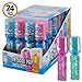24-Pack Candy Pops with Fruit Flavored Candy Gel - Blue and Pink Assorted Lollipop Suckers Party Favors (Kosher, NET WT 22 OZ, 624g)