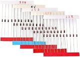 Fasizi 300Pcs Zener Diode 1/2W Assorted Kit 2V to 39V 30 Values 0.5W Electronics view 2