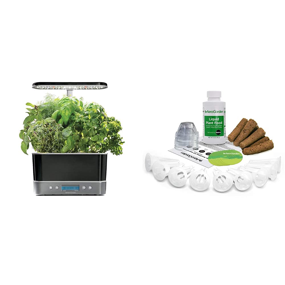 AeroGarden Harvest Elite - Platinum & Grow Anything Seed Pod Kit, 9