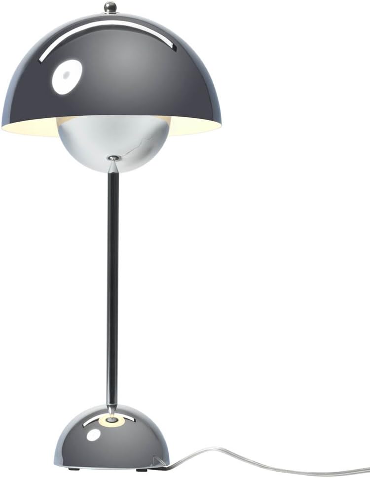 Verner Panton Designer Flowerpot Pendant Light in Polished Metal Finish