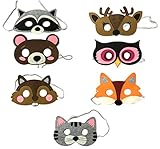 Lilly and the Bee Novelties Forest Friends Felt Animal Mask 7 Piece Party Pack