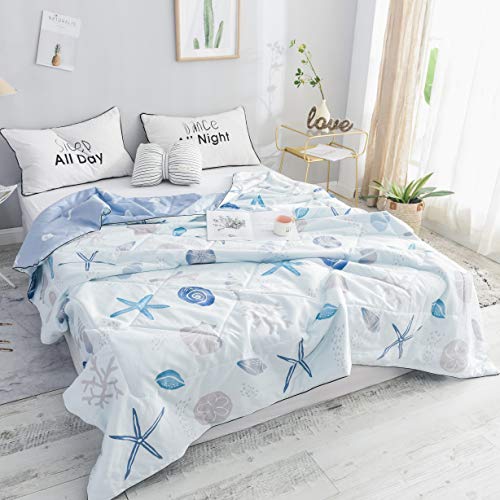 FADFAY Summer Quilt Nautical Bedding Coastal Theme Thin Quilt