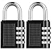 ORIA Combination Lock, 4 Digit Combination Padlock, 10000 Combinations for Home, Gate, Case, Toolbox, Gym, Sports, School and Employee Locker, Outdoor, Fence, Hasp and Storage (Black, Pack of 2)