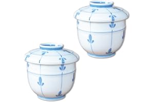 䤭Ј Chawanmushi Cups with Lids Set of 2 Japanese Chawan Mushi Arita Imari ware Made in Japan Mebae
