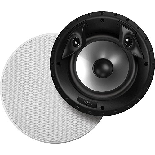 Polk Audio 80F/X-RT in-Ceiling 2-Way Round Surround Speakers - 8" Woofer, Dual 3/4" Tweeters | 100 Watts | The Vanishing Series Recesses into The Ceiling | Paintable Sheer Grille | White, Pair, AW8001-A, Black
