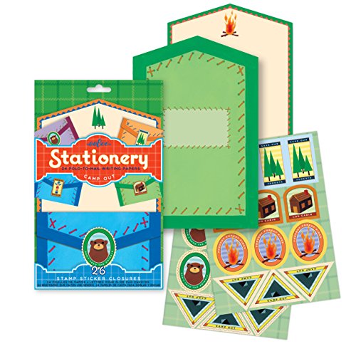 eeBoo Camp Out Fold-to-Mail Stationary Set for Kids