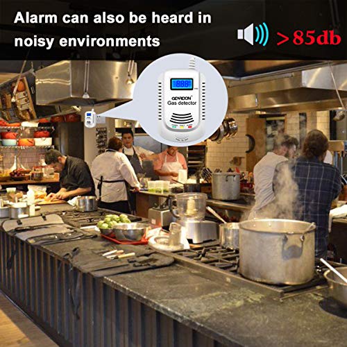 Geardon Natural Gas Detector,Home Kitchen Methane,Propane,Compound Alarm;Voice Promp,LED Display Leak Tester,Sensor;Monitor Combustible Gas Level:Butane,LPG,LNG - Thumbnail 4