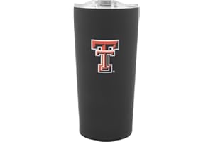 Decorvo Officially Licensed Collegiate Stainless Steel Tumbler - Double Walled Insulated Travel Tumbler with Slide Lid - 18 oz (TX Tech Logo - Black)