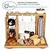 Bamboo Wine and Cheese Display Board with Wine Caddy, Holds 2 Wine Bottles and Glasses - Wooden Charcuterie Serving Platter Set - Portable Appetizer Boards for Picnics, Outdoors, Parties
