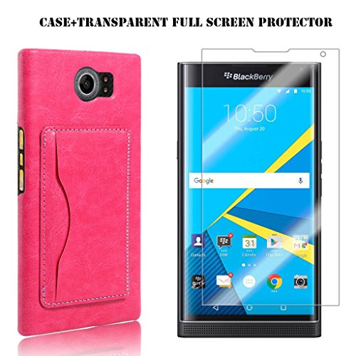 Blackberry Priv Case,Kupx Blackberry Priv Pu Leather Wallet Protective  Cases With Stand Card Holder For Blackberry Priv With Screen Protector  Rose