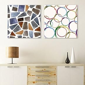 2 Panel Square Canvas Wall Art - Abstract Patterns Patterns - Giclee Print Gallery Wrap Modern Home Art Ready to Hang - 12"x12" x 2 Panels