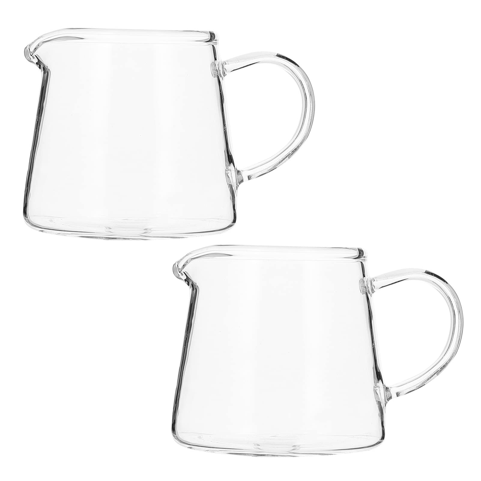 Angoily Milk Cups Set of 2 Portable Glass Milk Jugs 3.54X2.56X2.36In Multi-Functional Beverage Containers for Creamer Sauce Honey Serving Home Kitchen Bar