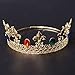 Eseres Men Tiara King's Crown Blue Red Crystal Adjustable Round Tiara