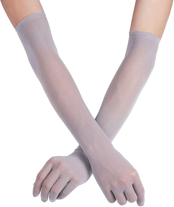 YiZYiF Women's Sheer Long Mesh Gloves Opera Wedding Prom Bridal Party