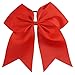 CN Girls Cheerleader Hair Bow with Ponytail Holder for Cheerleading Girl Red Pack of 10