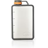 GSI Outdoors Boulder Flask, Shatter-Resistant, Leakproof Hip Flask with Clear Body & Silicone Grip, BPA-Free Bottle for Hiking, Camping & Travel