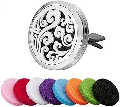EVERLEAD 30MM Essential Oil Locket Air Freshener For Car With AC Vent Clip (Style14)