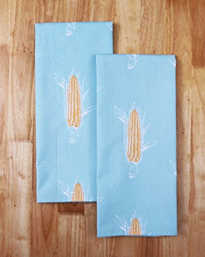 Set of Apron, Oven Mitt, Pot Holder, Pair of Kitchen Towels in a Unique Corn on the Cob Design, Made of 100% Cotton, Eco-Friendly & Safe, Value Pack and Ideal Gift Set,Kitchen Linen Set By CASA DECORS