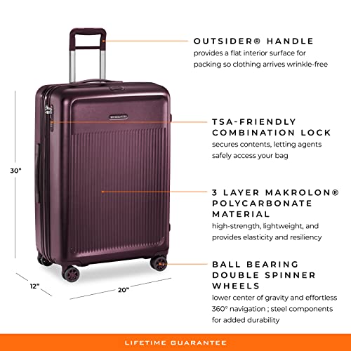 Briggs & Riley Sympatico Hardside Large Spinner Luggage, Plum, 30Inch