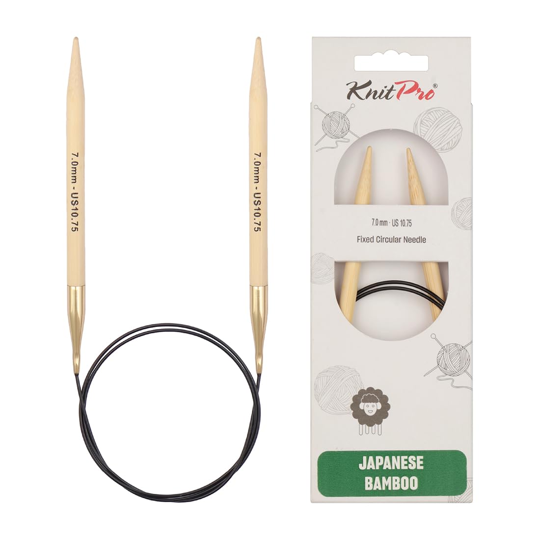 KnitPro Bamboo Fixed Circular Needles 40" (100cm) | 7.00mm
