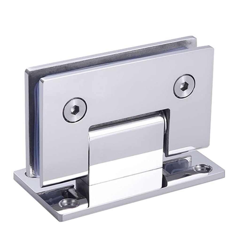 WANLIAN Heavy Duty 90 Degree Glass Door Cupboard Showcase Cabinet Clamp Glass Shower Doors Hinge Replacement Parts Wall-to-Glass (Polished Chrome)