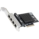Quad 2.5Gbps PCI Express x4 Gigabit Ethernet Card with RJ45 LAN Controller - PCIe x4 Network Adapter for Gaming Office, Realt