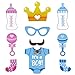 Tinksky Girls Boys Baby Shower Birthday Party Gender Reveal Photo Booth Props on Sticks Set Decorations for Party Favors 30 -pack