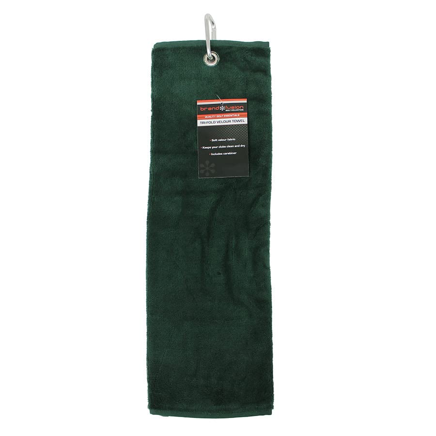 Brand Fusion Tri-Fold Velour Bottle Green Towel