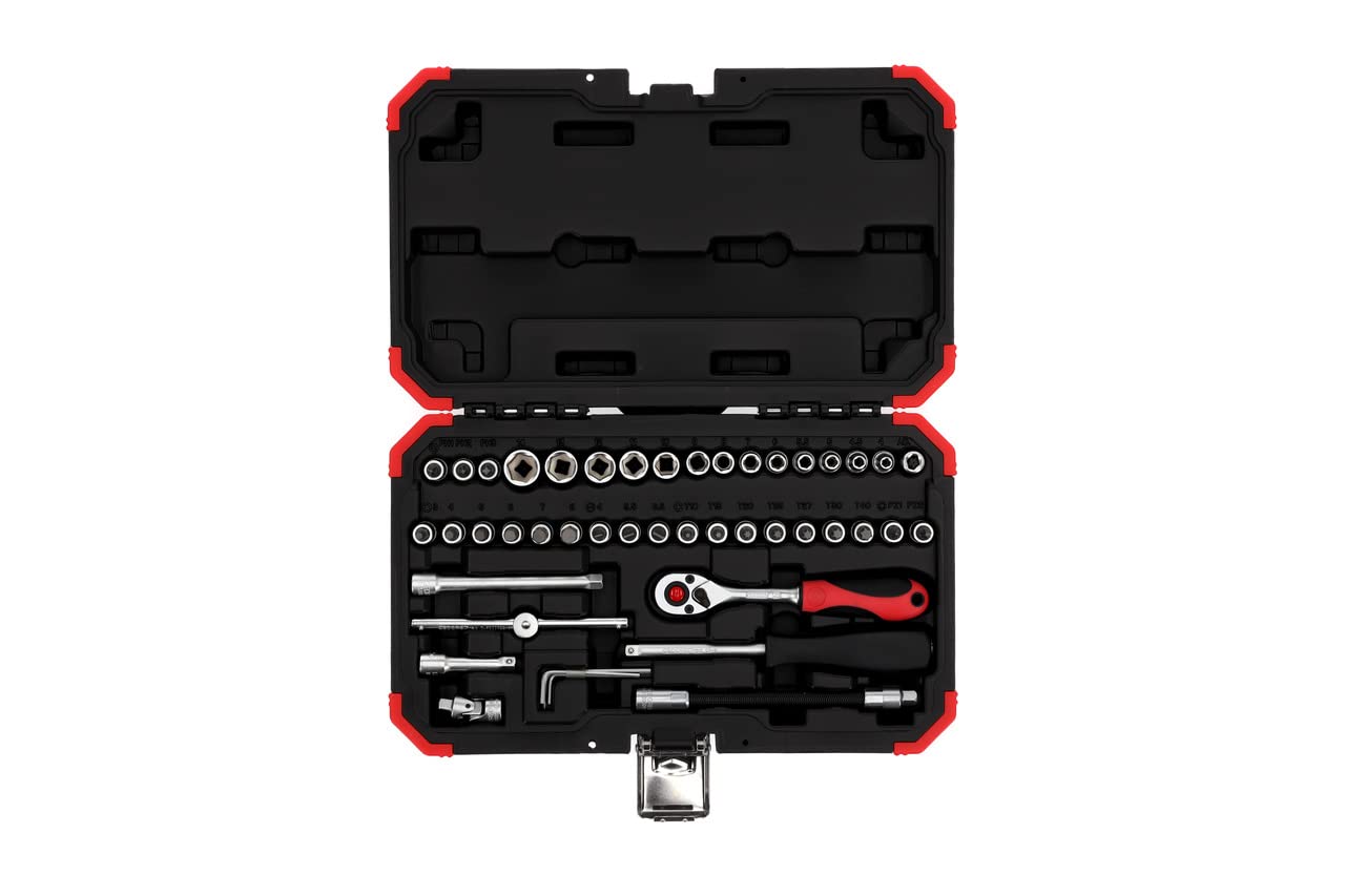 GEDORE socket wrench set 1/4 "46-piece, red / black