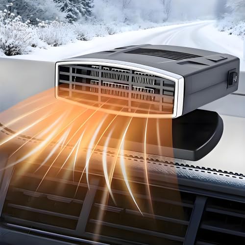 Car Heater, Portable 200W 12V Car Heater & Defroster, 2-in-1 Fast Heating