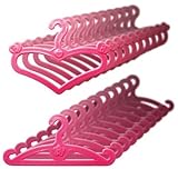 LittleKelly Doll Hangers, Set of 20 Pink Plastic Hangers, Fits 11.5 Inch Barbie Dolls Clothes