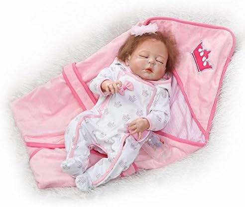 NKol Reborn Baby Dolls Lifelike Realistic Newborn Toddlers Doll (Silicone Full Body, Waterproof), 22inch 56cm Weighted Baby Girl Anatomically Correct Toys