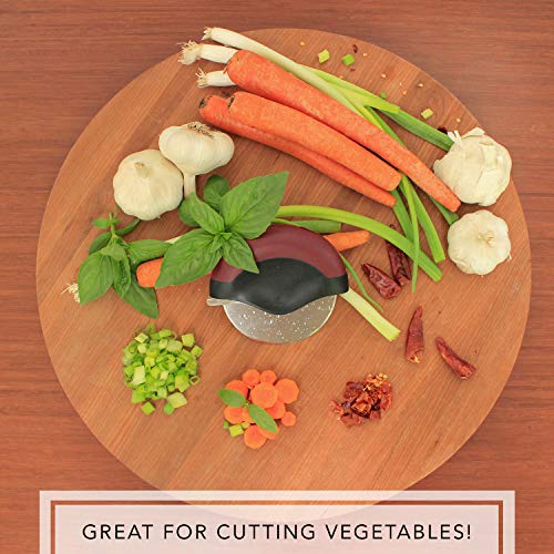 Pizza Wheel Cutter with Blade Guard - Sharp Aluminum Blade Pizza Cutter Wheel - Easy to Clean & Dishwasher Safe - Works on Pastry Dough, Raviolli, Zuccini, Pizza ...