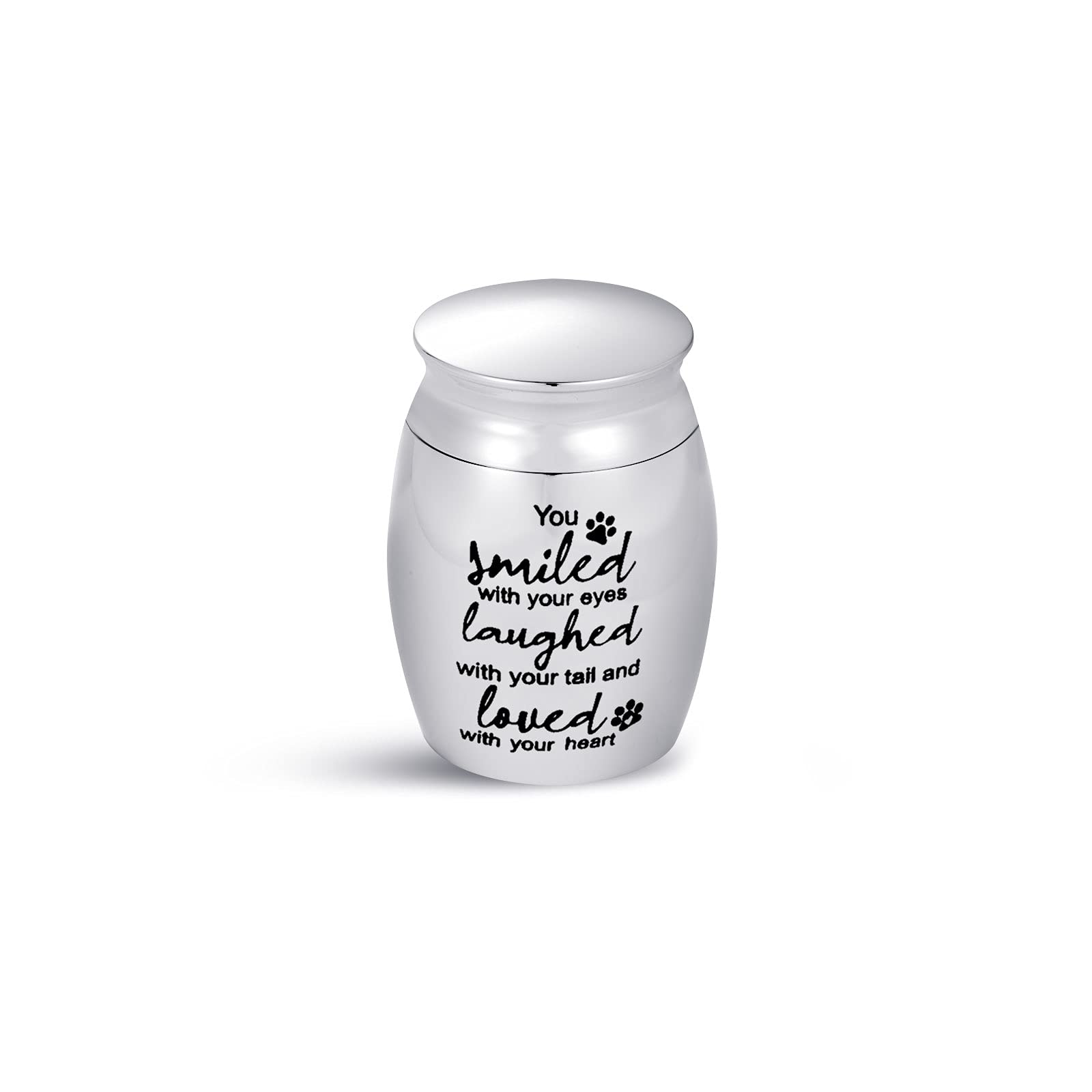 Mini Cremation Urn for Ashes Smiled with Your Eyes Laughed Love with Your Tail Heart Dog Cat Pets Doggy Kitten Cremation Memorial Bottle