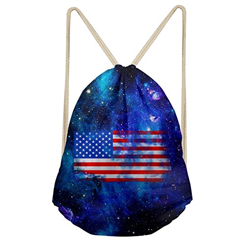 Instantarts Dog Print Drawstring Backpack – Lightweight Sport Sack For Yoga, Running, Gym & Travel