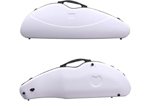 yinfente Violin Case 4/4 Full Size 1.9kg Carbon Fiber Half Round Shape Viloin Bag With Strap Combination Lock And Accessories Bag White