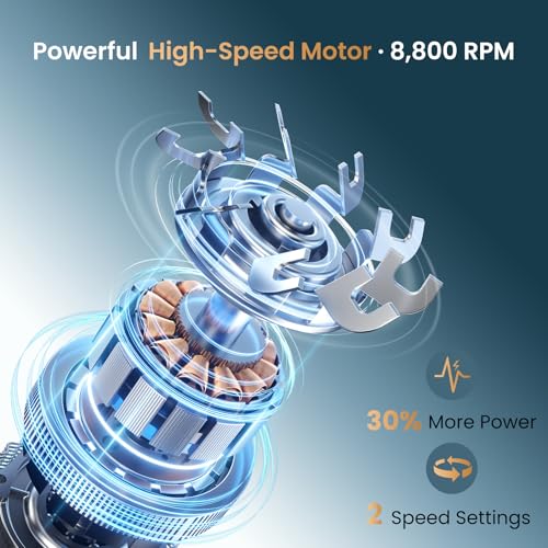 MAXGROOM PRO Head Shavers for Bald Men, Upgraded 7D Magnetic Shaver Blade, Extended Battery Life, 7500-8800Rpm Men's Shaver, IPX6 Waterproof, Ergonomic Design, Type-C Charging