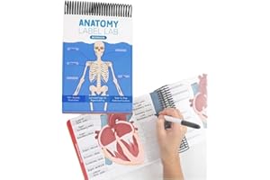 Anatomy Label Lab Workbook, Creative Human Anatomy Busy Book, Physiology Study Tools 100+ Full Color Dry-Erase Pages for Medi