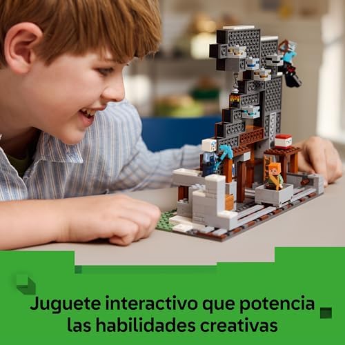 Minecraft The Pico Mine - Brinquedo Interativo - Figuras de Alex, Mineiro e Cavaleiro Aracnídeo Errante - Presente de Jogador Colecionável para Rapazes e Raparigas 8+ Anos 21277