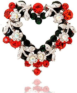 Vintage heart shaped Crystal rhinestone brooch Lady brooch pin Korean brooch Korean jewelry-B