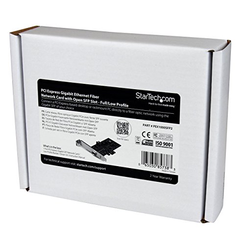 StarTech.com PCI Express Gigabit Ethernet Fiber Network Card with Open SFP (PEX1000SFP2)