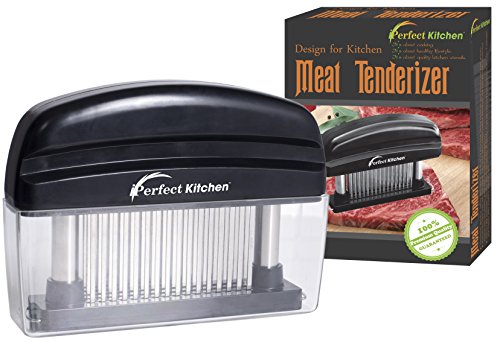 iPerfect Kitchen 48 Stainless Steel Blades Meat Tenderizer with Cleaning Brush - Set of 1 - Black