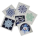 Assorted Winter Snowflake Snowman Theme Temporary Tattoos (144)