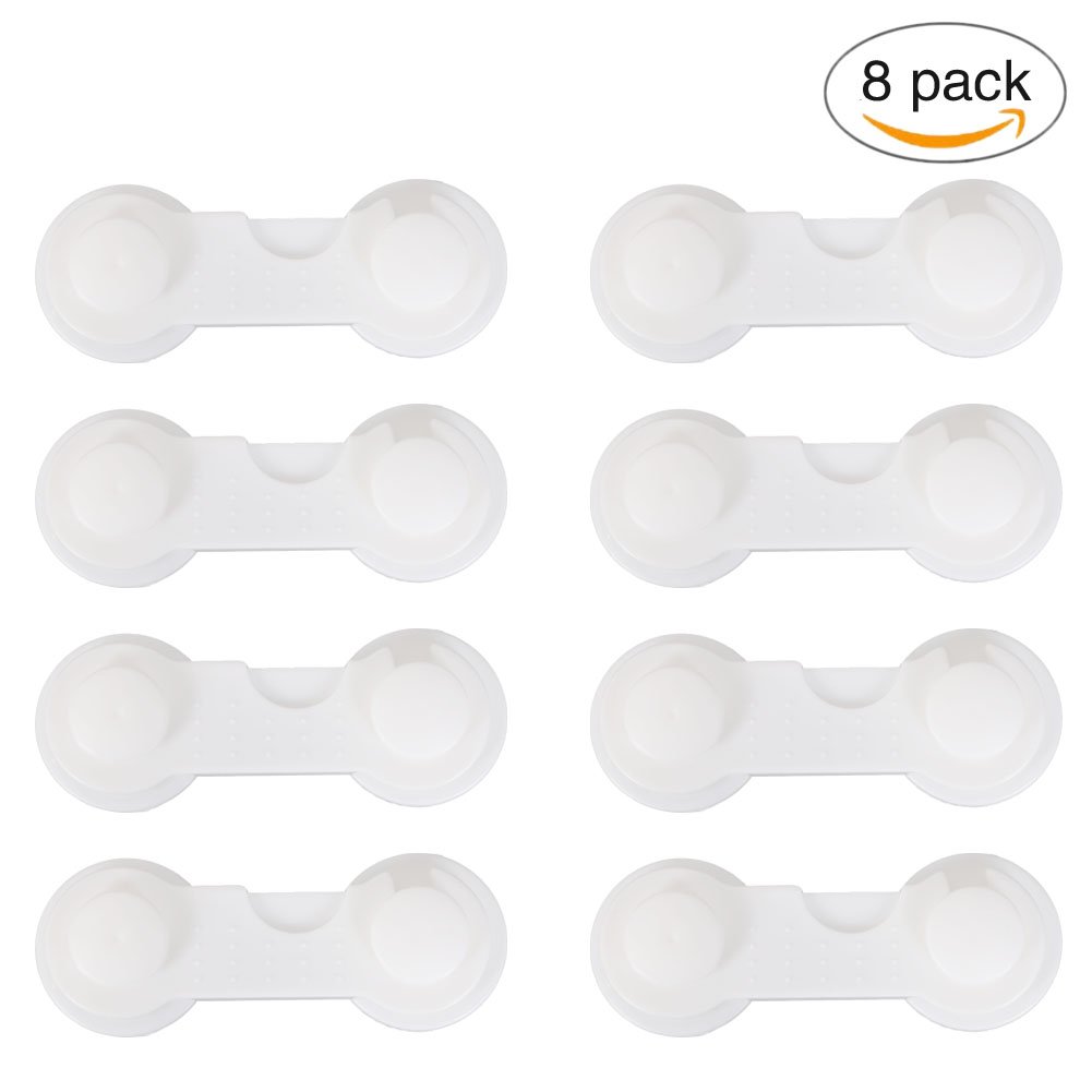 Verrouillage de Sécurité Wivarra Verrous de Sécurité Enfant avec Résistant Adhésif pour Armoires,Frigo,Toilette (8 Pièce)