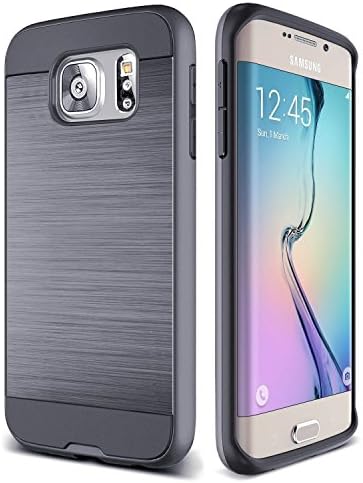 S7 Edge Case, TekSonic Samsung Galaxy S7 Edge Case [Gunmetal] [Brushed Metal Texture] Heavy Duty Full Cover Protection Tough Case for Samsung Galaxy S7 Edge (Gunmetal)