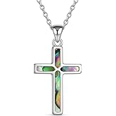 LeCalla 925 Sterling Silver Necklace for Women | Birthstone Pendant Necklace | Womens Abalone Pendant Necklace | Birthstones Necklace for Mother's Day