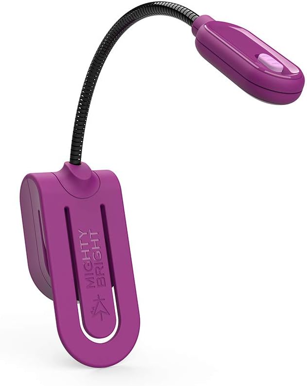 The Original Mighty Bright MiniFlex2 Book Light, Ultra Lightweight Reading Light, Portable Travel Light, 24 Hour Battery Life, Perfect for Kids, Bookworms, Reading in Bed (Purple)