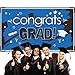 Blulu Class of 2025 Congrats Grad Banner for Graduation Party Supplies 2024, Large 70.87 x 43.31 Inch Graduation Decorations Fabric Graduation Backdrop for High School College University(Blue)