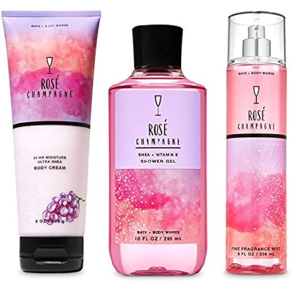 Amazon Com Bath And Body Works Rose Champagne Trio Gift Set Body Cream Fragrance Mist And Shower Gel Full Size Beauty